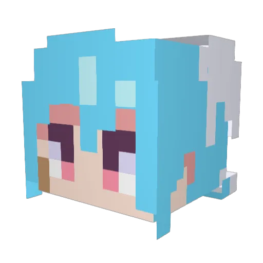 ElfMist Minecraft avatar head, 3D render