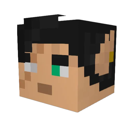 ElfRogue Minecraft avatar head, 3D render