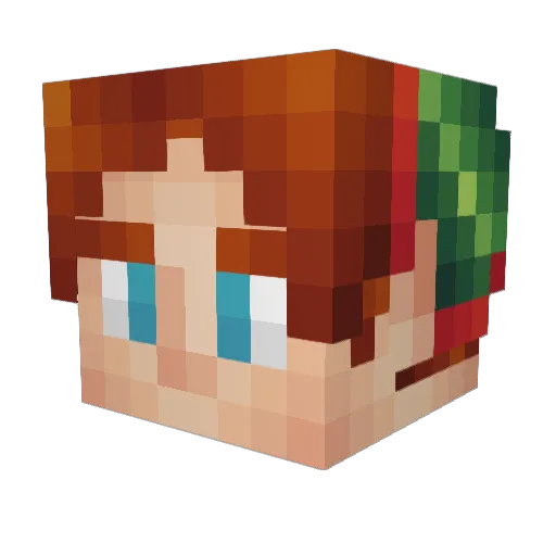 Elf_11 Minecraft avatar head, 3D render