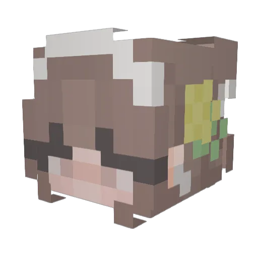 Elfenbiest Minecraft avatar head, 3D render