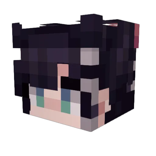 Elfilin Minecraft avatar head, 3D render