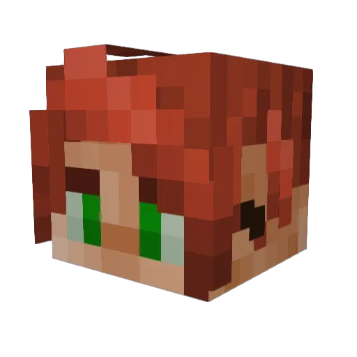 Elfsteel Minecraft avatar head, 3D render