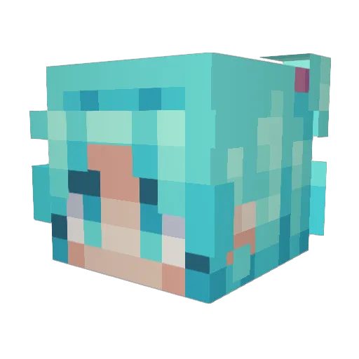 Eliaber Minecraft avatar head, 3D render