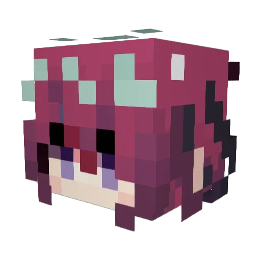 Elialody Minecraft avatar head, 3D render