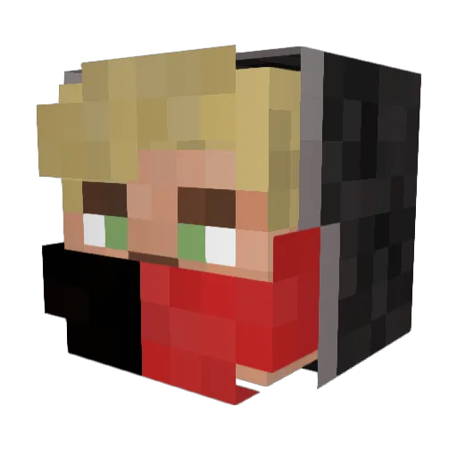 Elias_Live Minecraft avatar head, 3D render