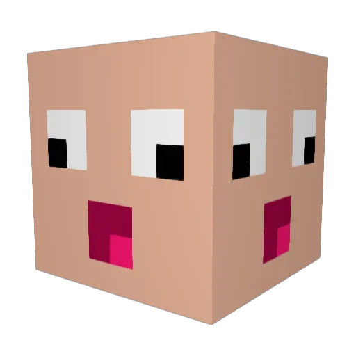 Elibroo Minecraft avatar head, 3D render