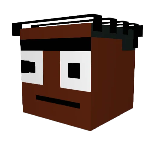 Eliced Minecraft avatar head, 3D render