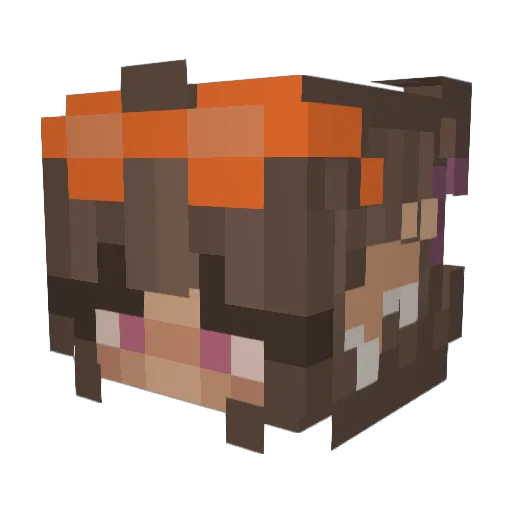 Eliie Minecraft avatar head, 3D render