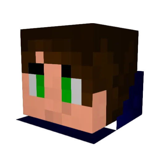 Eliiiifant Minecraft avatar head, 3D render