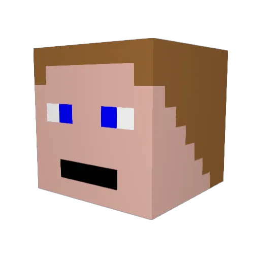 ElijahInc Minecraft avatar head, 3D render
