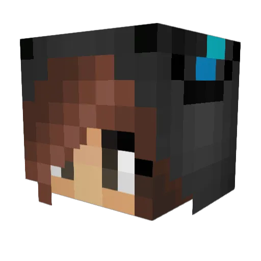 Elikora Minecraft avatar head, 3D render