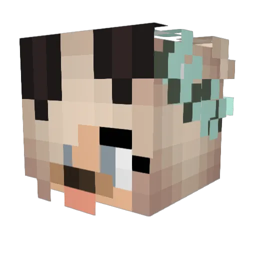 Elin Minecraft avatar head, 3D render