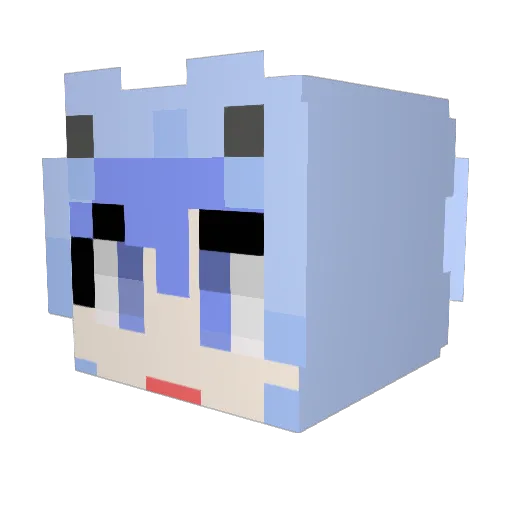 Elin_2 Minecraft avatar head, 3D render