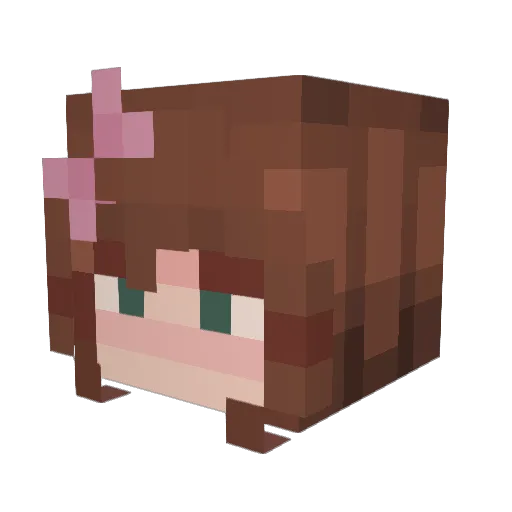 ElineBlack Minecraft avatar head, 3D render