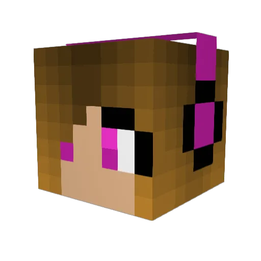 Elinen Minecraft avatar head, 3D render