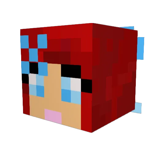 Elinensa Minecraft avatar head, 3D render