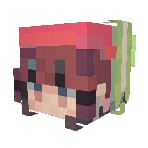 Elinjk Minecraft avatar head, 3D render