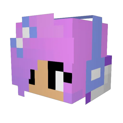 Elinnpia Minecraft avatar head, 3D render