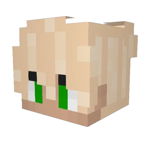 Elinovas Minecraft avatar head, 3D render