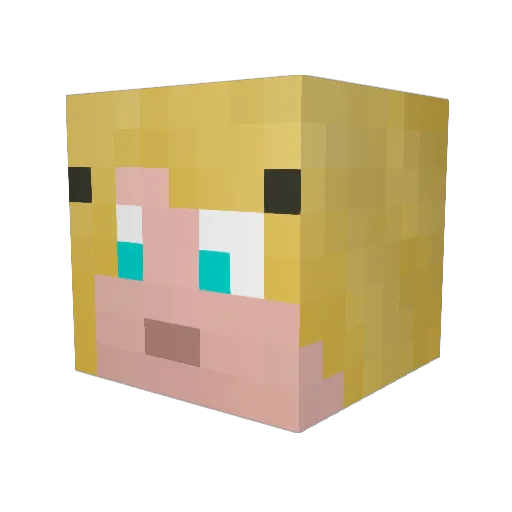 Elinppelin Minecraft avatar head, 3D render