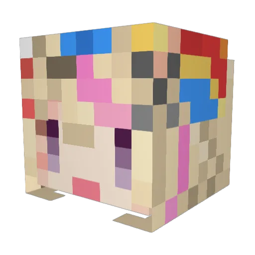 Elinsito Minecraft avatar head, 3D render