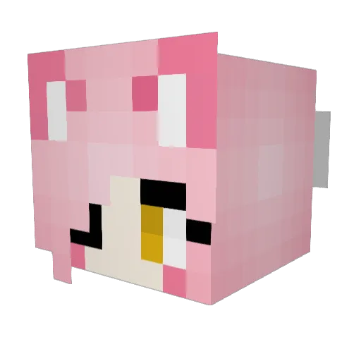 Elinuu Minecraft avatar head, 3D render