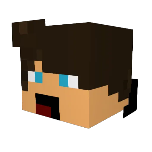 ElioCool Minecraft avatar head, 3D render