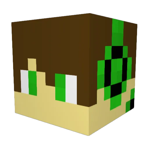 Eliomega_X Minecraft avatar head, 3D render