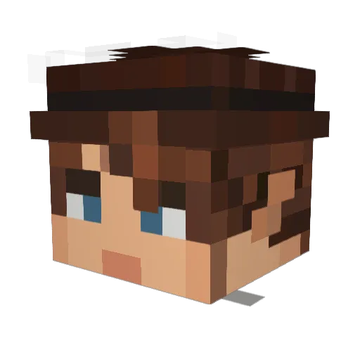 Eliryen Minecraft avatar head, 3D render