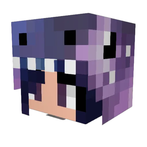 ElisaT Minecraft avatar head, 3D render