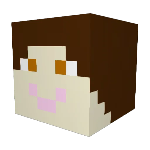 EliseAlizee Minecraft avatar head, 3D render