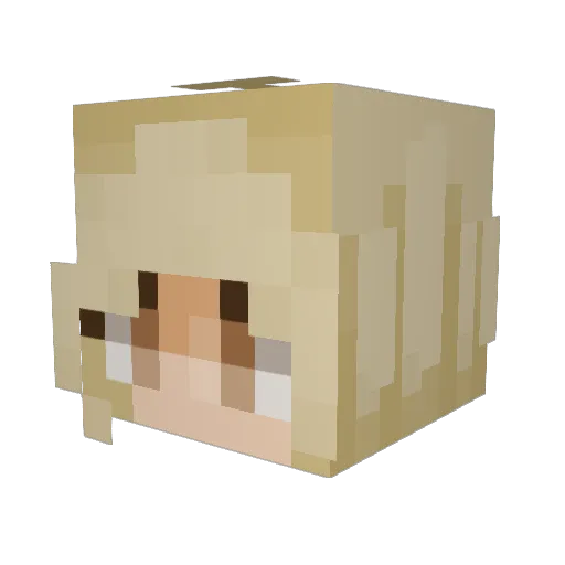 Elisen Minecraft avatar head, 3D render