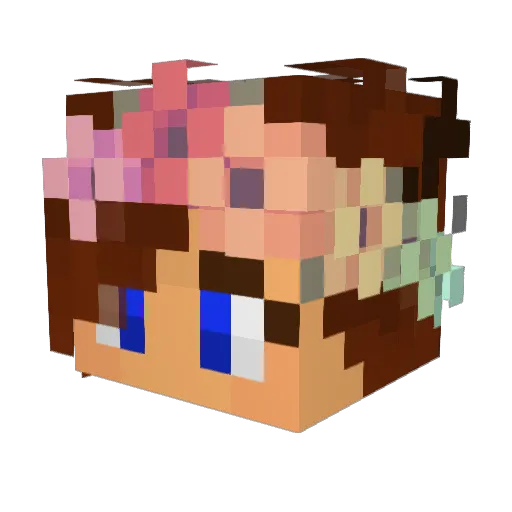 Elisne Minecraft avatar head, 3D render