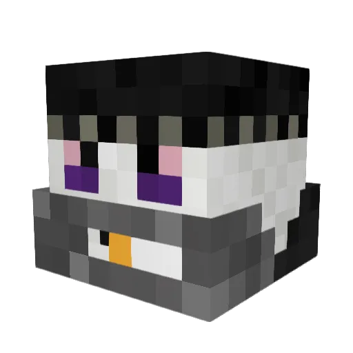 Elium Minecraft avatar head, 3D render
