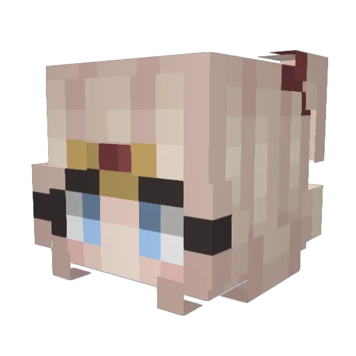 Eliwiwi Minecraft avatar head, 3D render