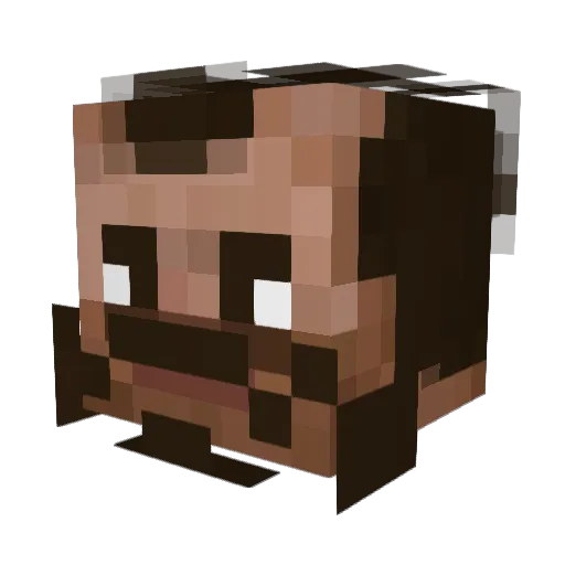 Elixam Minecraft avatar head, 3D render