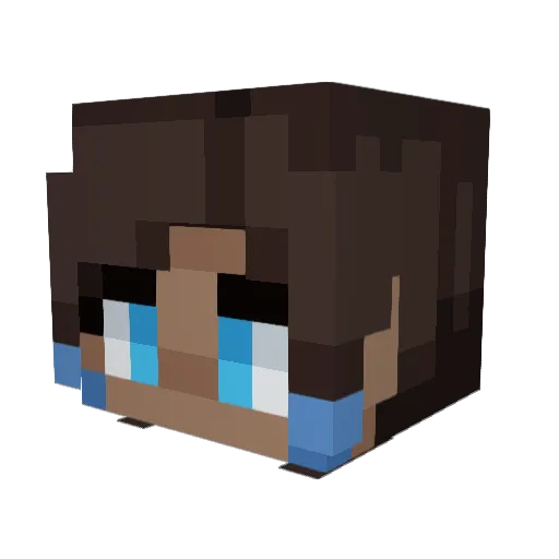 Elixcia Minecraft avatar head, 3D render