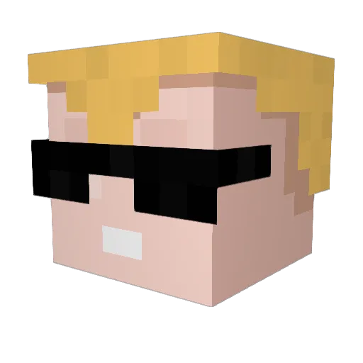 Elixer Minecraft avatar head, 3D render