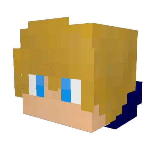 Elixiooo Minecraft avatar head, 3D render