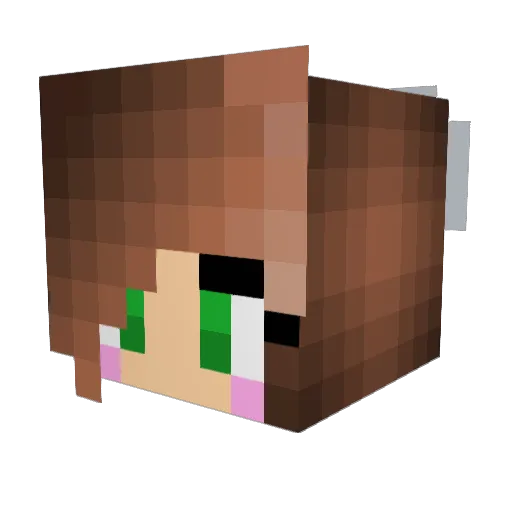 Elizaaaaa Minecraft avatar head, 3D render