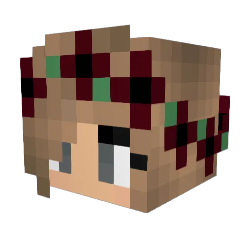 Elizia Minecraft avatar head, 3D render