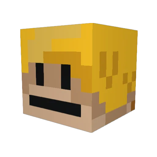 Elizm Minecraft avatar head, 3D render