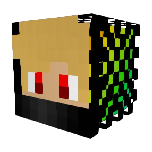 Eljhonsey Minecraft avatar head, 3D render
