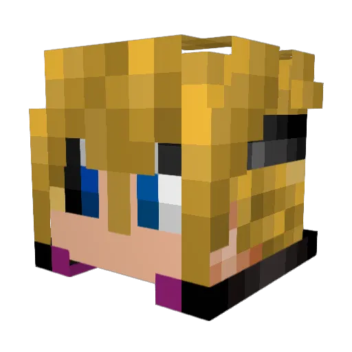 ElkeLulu Minecraft avatar head, 3D render