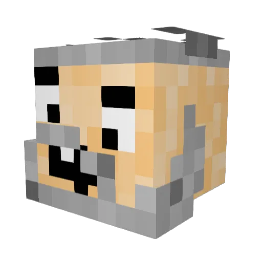 Elkibelki Minecraft avatar head, 3D render