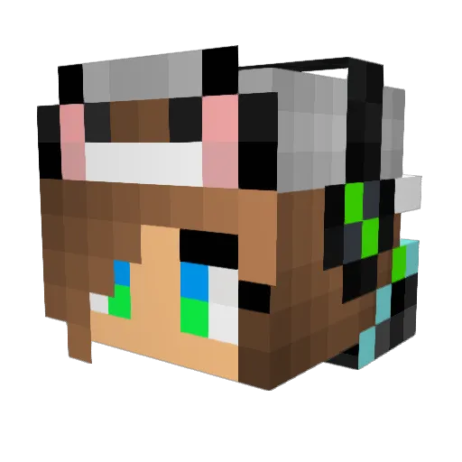 Elkira123 Minecraft avatar head, 3D render