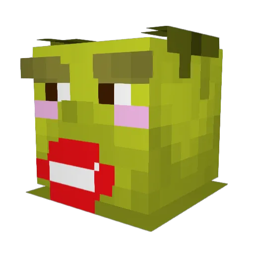 Elkjaw Minecraft avatar head, 3D render