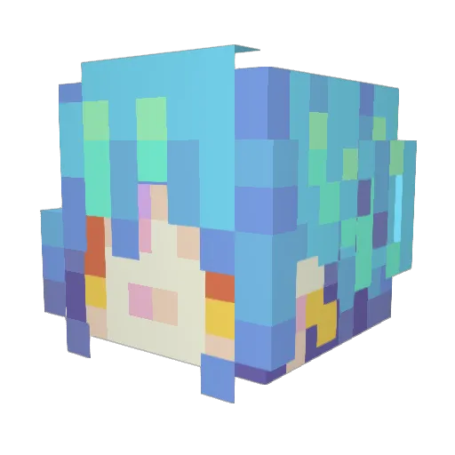 Elkklin Minecraft avatar head, 3D render