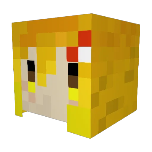 Elkou Minecraft avatar head, 3D render