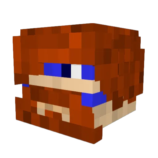 Elksyrup Minecraft avatar head, 3D render